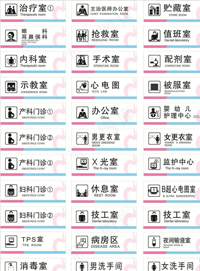 医院科室牌图片cdr矢量模版下载