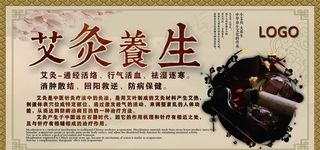 艾灸养生展板图片