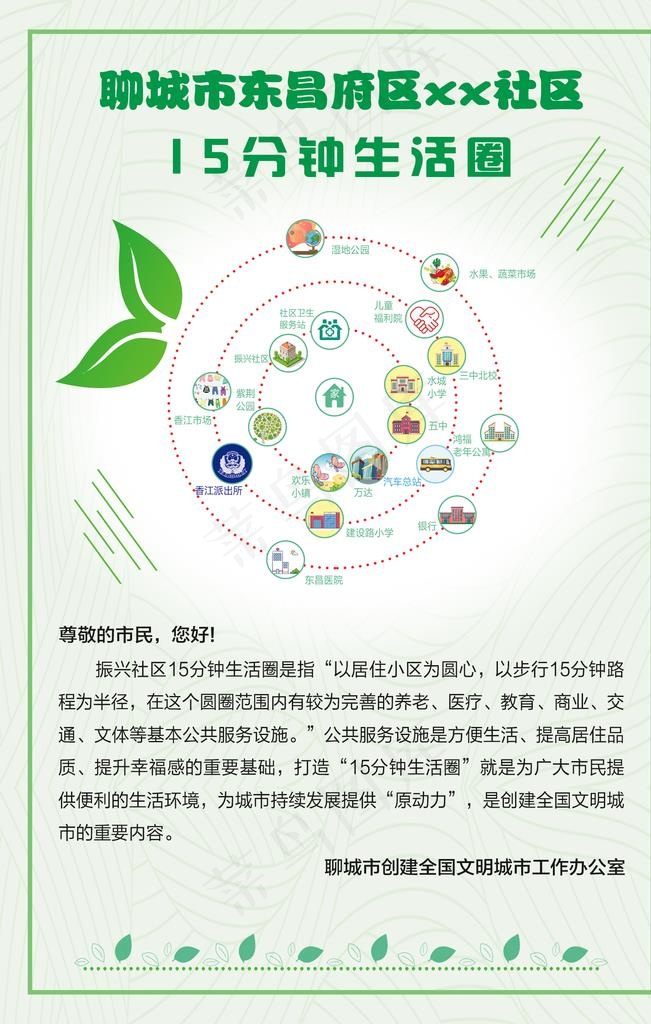 社区15分钟生活圈图片psd模版下载