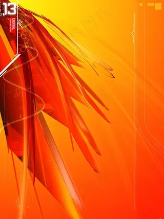 科幻晶体光线炫彩红背景图片