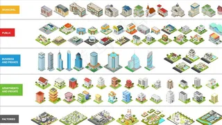 25D扁平化建筑图片