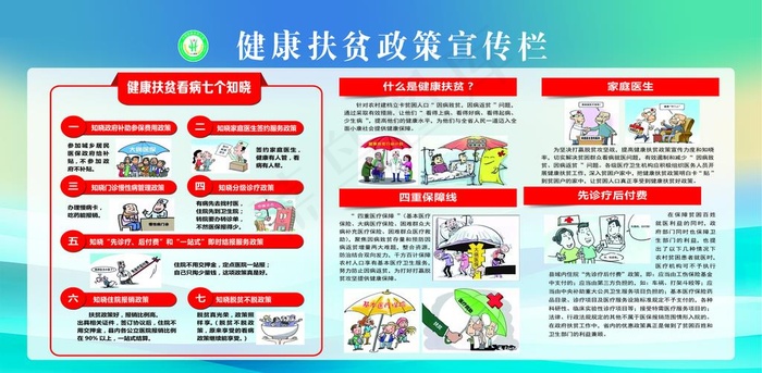 健康扶贫看病七知晓图片(13583X7088(DPI:150))psd模版下载
