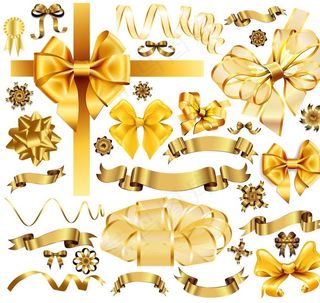 金色礼带结矢量素材图片