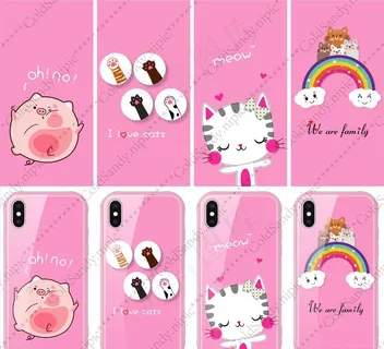 粉色卡通手机壳图片