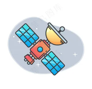 卡通人造卫星图片
