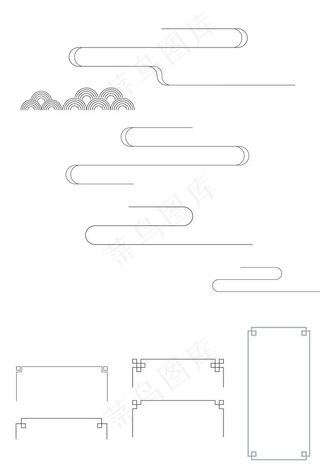 中式元素 边框 线条祥云图片