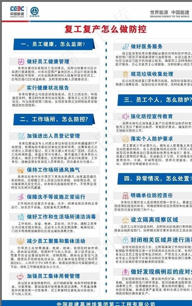 复工复产如何防治新冠肺炎图片cdr矢量模版下载
