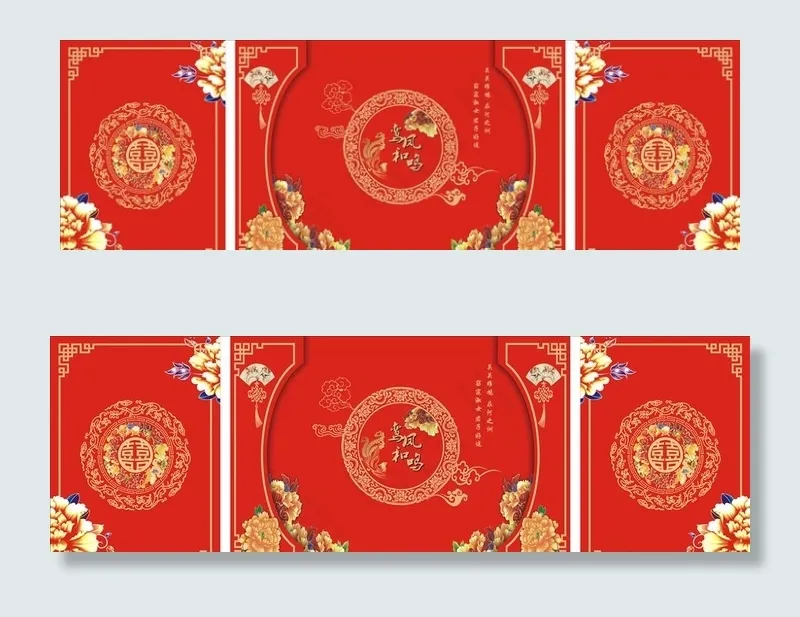 中式婚礼背景图片cdr矢量模版下载