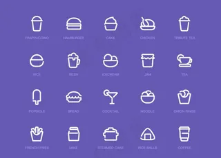 原创食物线性图标20个图片