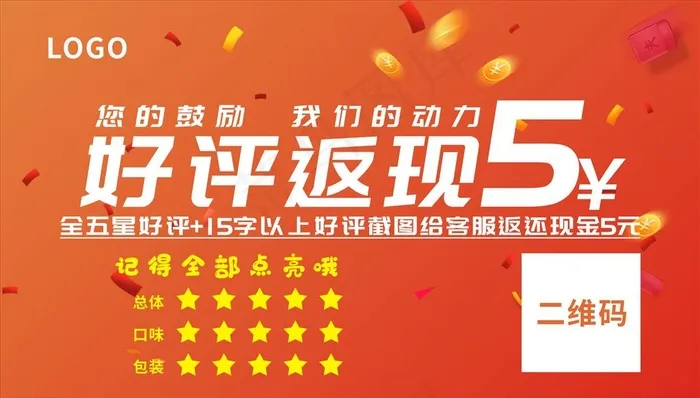 好评返现卡片设计图片cdr矢量模版下载