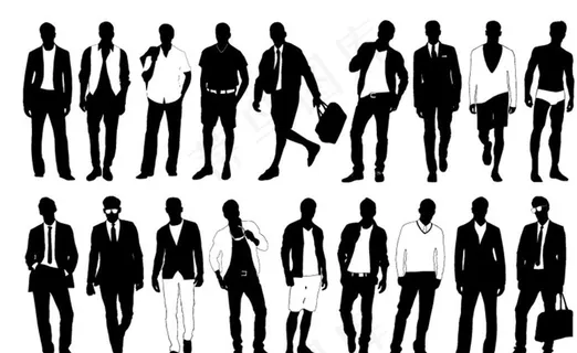 时尚男士剪影矢量素材图片