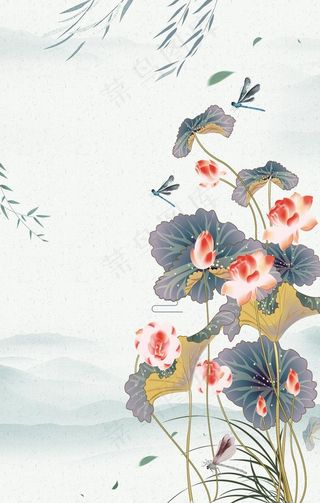 荷花水墨画图片