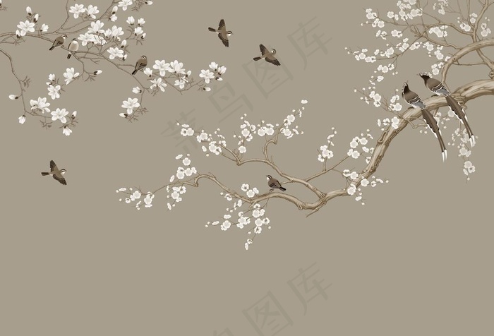 新中式背景墙 电视背景墙图片(15591X11087(DPI:72))psd模版下载