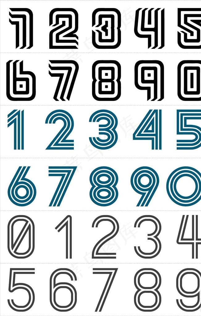 卡通数字图片ai矢量模版下载