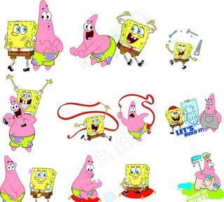 海绵宝宝和派大星可爱卡通图片