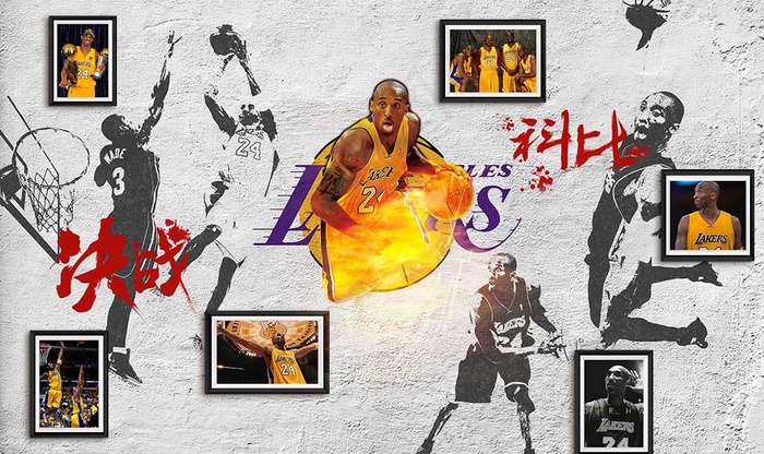 科比篮球背景墙图片