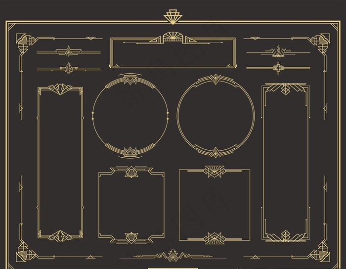 金色边框图片ai矢量模版下载