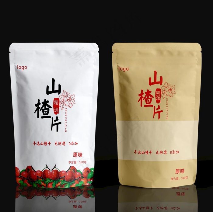 山楂干片通用袋牛皮纸效果图图片cdr矢量模版下载
