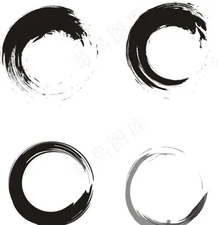 水墨风格圆圈图片
