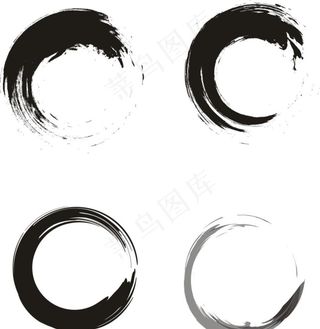 水墨风格圆圈图片