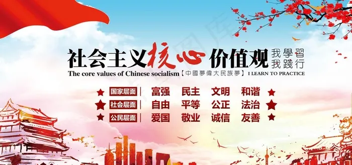 *核心价值观图片(7087X3543(DPI:150))psd模版下载