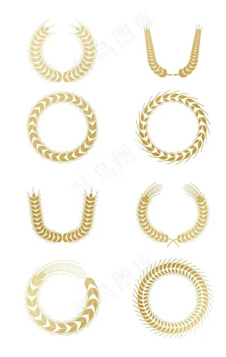 麦穗圆形花纹图案图片
