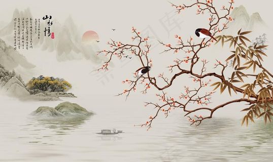 新中式背景墙图片