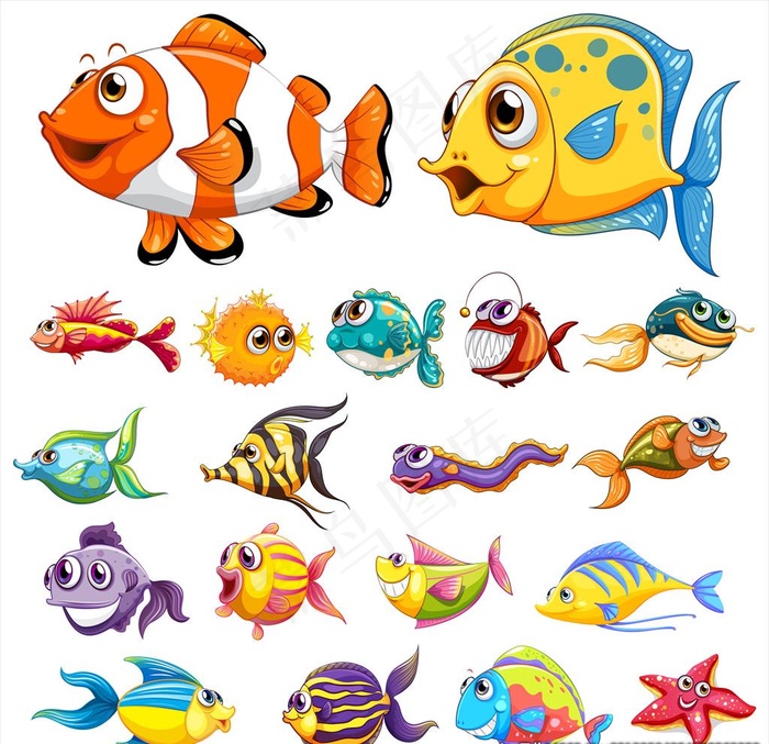 卡通鱼图片