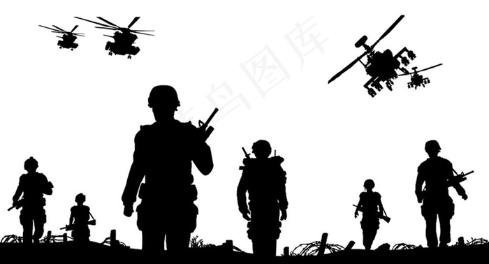 飞机兵剪影图片