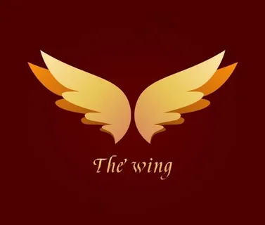 金色翅膀简易插画图片
