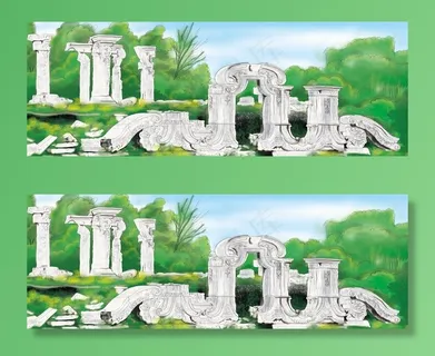 圆明园手绘图片