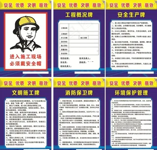 五牌一图 安全施工图片