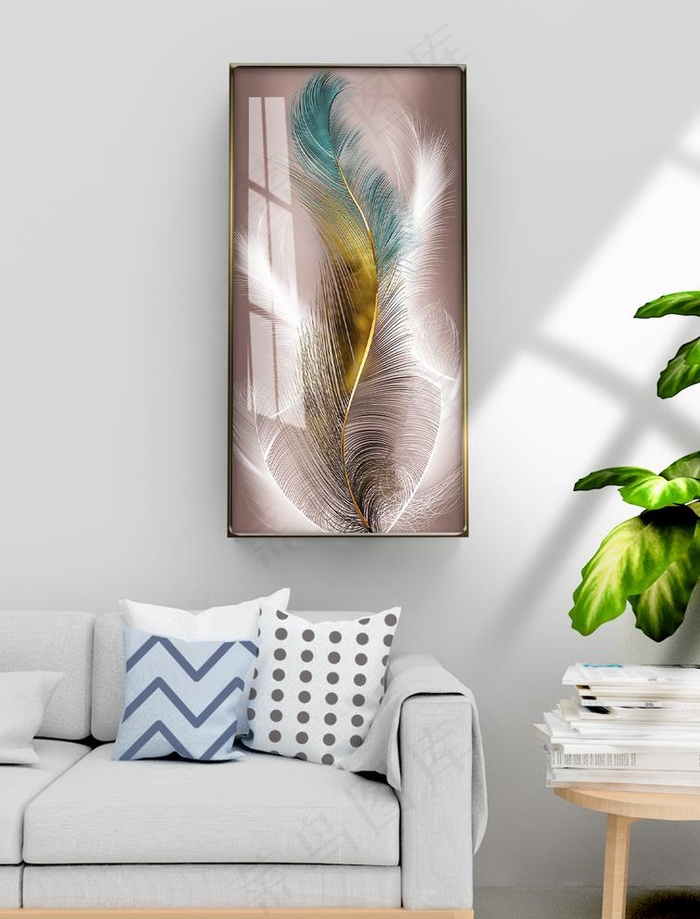 羽毛创意装饰画图片
