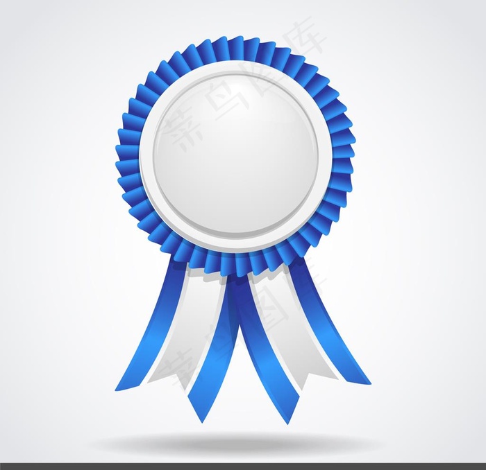 蓝色丝带标签图片