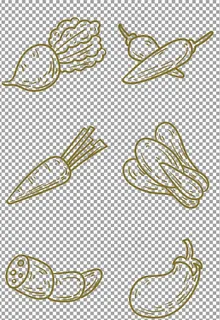 手绘线稿蔬菜图片