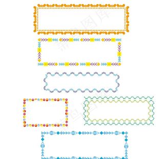 花边边框几何彩色边框图片