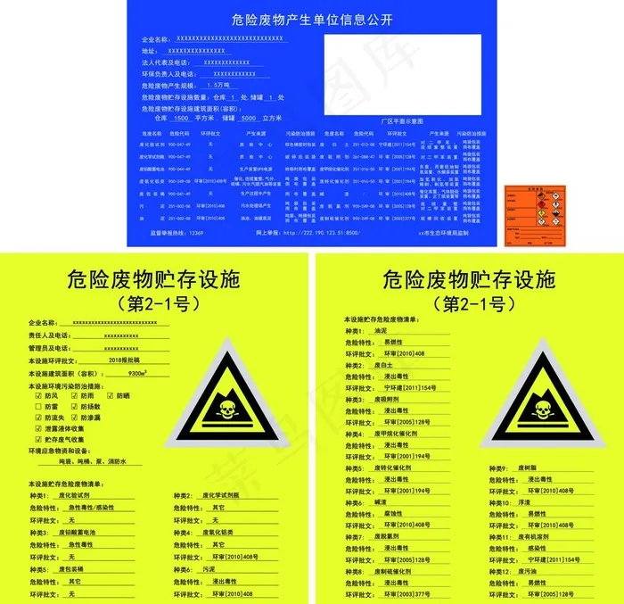 危险废物贮存设施 产生单位公开图片cdr矢量模版下载