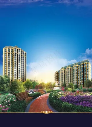 房地产海报报广园林图片