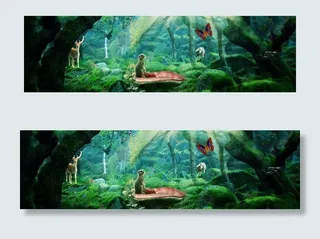 梦幻森林风景海报背景图片