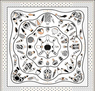 大牌 方巾 数码印花 小碎花图片