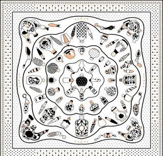 大牌 方巾 数码印花 小碎花图片