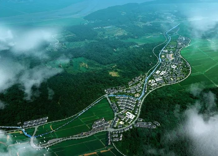 农村住房规划鸟瞰图图片(3150X2362(DPI:200))psd模版下载