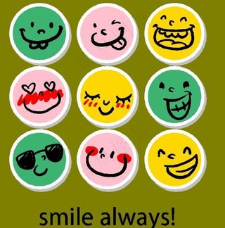 可爱圆形笑脸图片