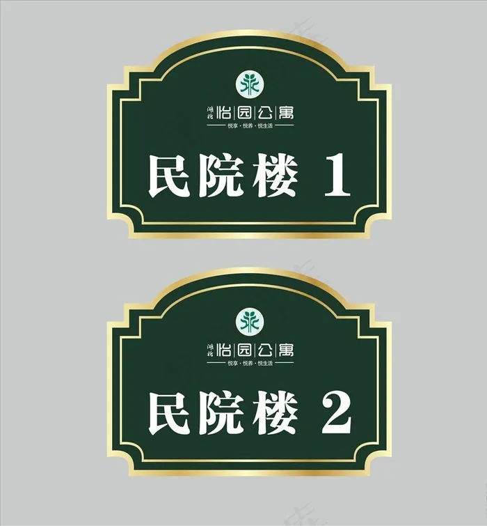 楼栋牌图片cdr矢量模版下载