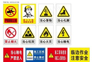 工地施工安全警示牌图片