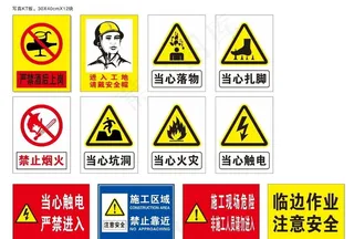 工地施工安全警示牌图片