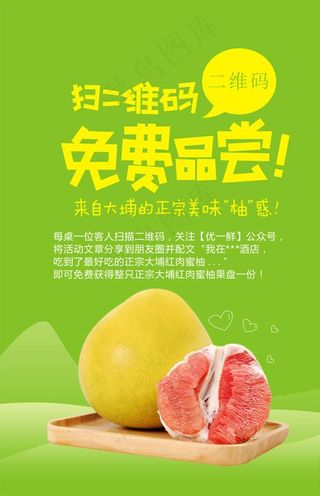 柚子免费品尝海报单张图片