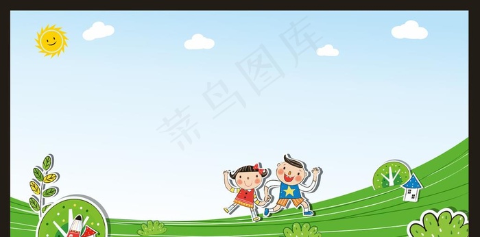 幼儿园展板背景图片cdr矢量模版下载