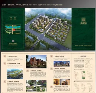 房地产四折页图片