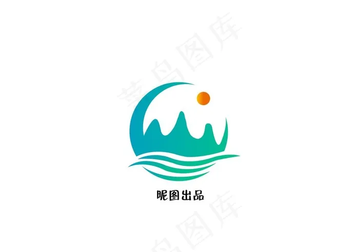 山水图标图片ai矢量模版下载